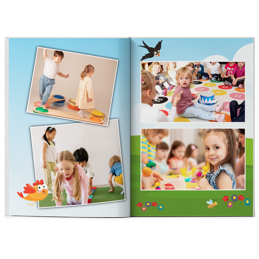 Kvalitní fotokniha pro školy a školky velká A4 - vlastní foto na deskách. Levně online. - Zvířátka